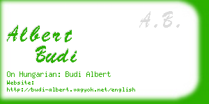 albert budi business card